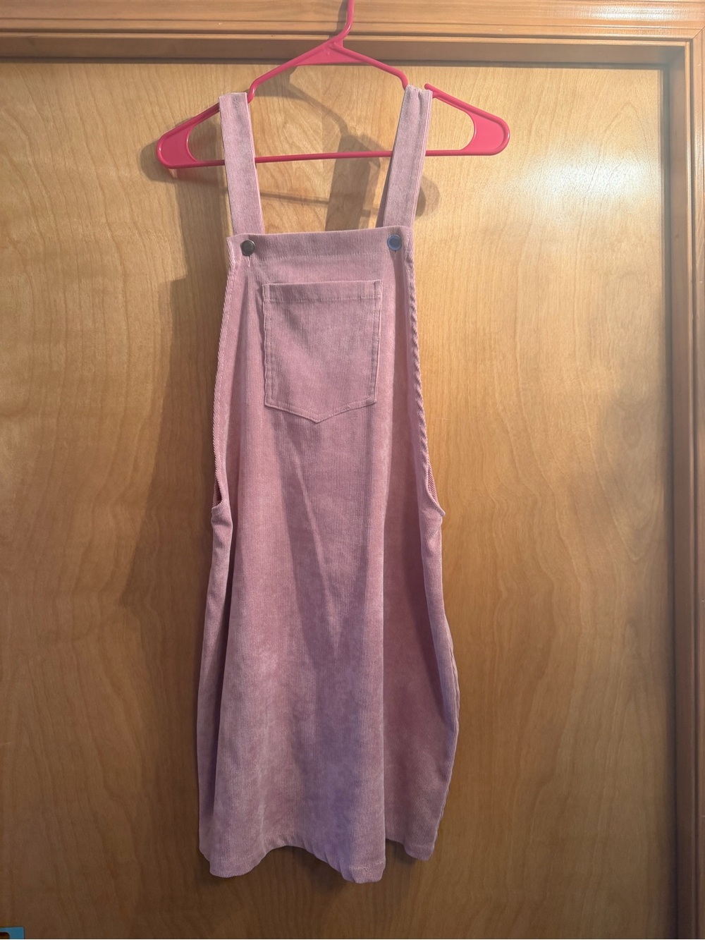 SHEIN Dusty Pink Corduroy Pinafore Dress